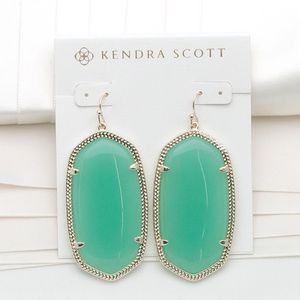Kendra Scott Danielle Earrings Turquoise Gold New